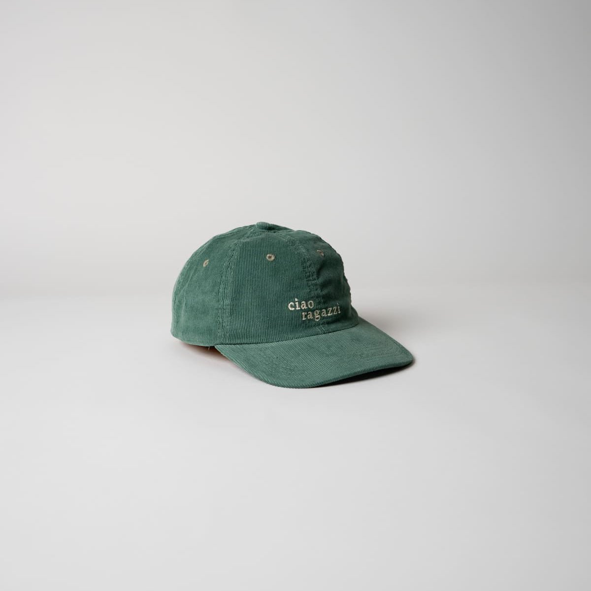 hej gutter Premiumcord Dad Cap - Grøn og creme