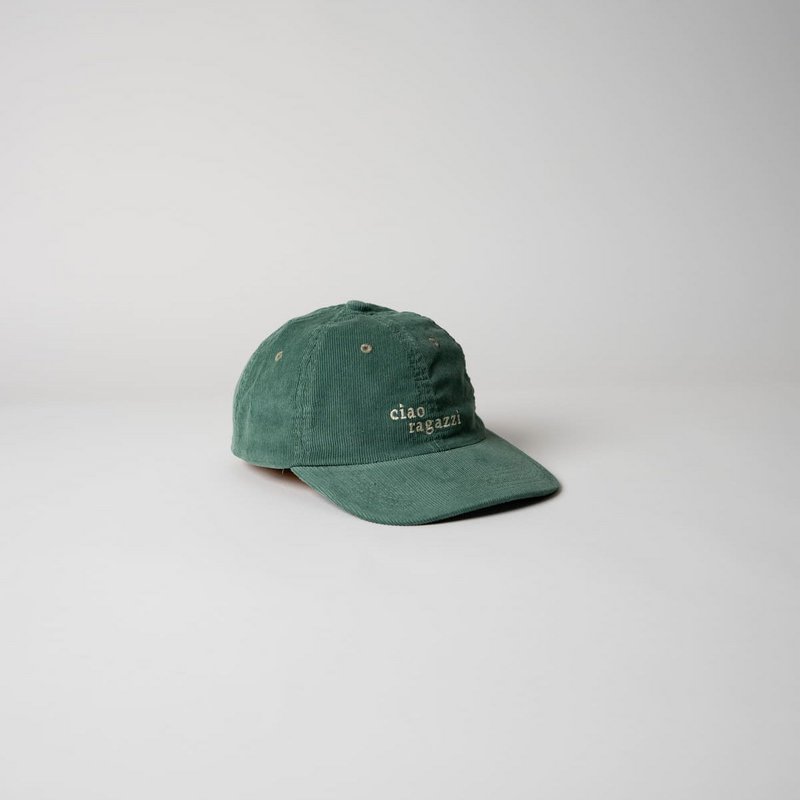 hej gutter Premiumcord Dad Cap - Grøn og creme