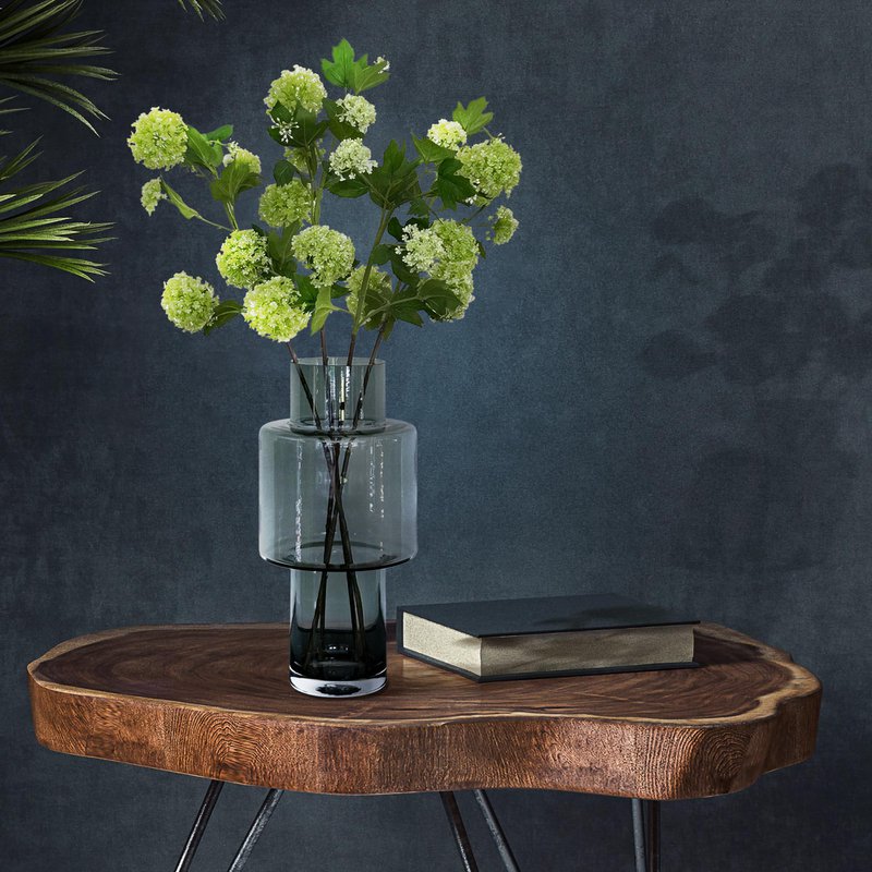 Kunstige blomster Solo - Creme - Viburnum Opulus Grene - x 4 - 75 cm