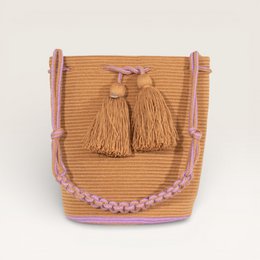Borsa a tracolla rotonda solida | Caramello