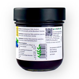 Fruit spread SUGAR-FREE blueberry vanilla 77% fruits