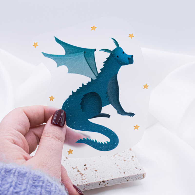 Bügelbild Drache Magie Aufnäher - Geschenk Shirt verzieren Drache Kindershirt