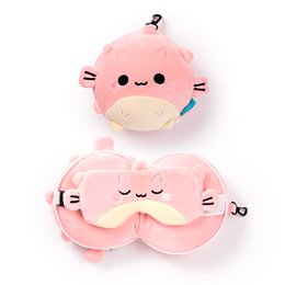 Relaxeazzz Adoramals Puff the Puffer Fish Pluszowa poduszka podróżna i maska ​​na oczy