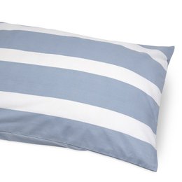 Set copripiumino e federa a righe sottili reversibili blu freddo