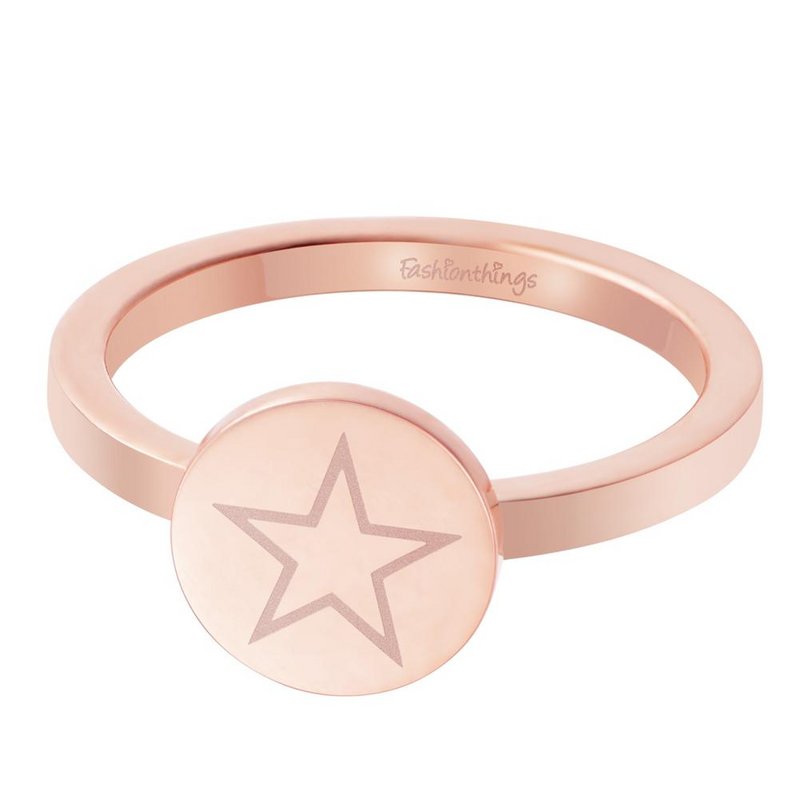 Anillo Estrella Brillante en Oro Rosa
