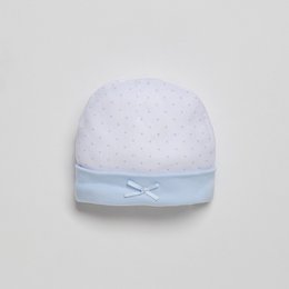 SET 4 STUKS (MUTS+HANDSCHOENEN+SLABBER+SOKKEN) VOOR NIEUWBORGEN (0-6 MAANDEN) - 100% KATOEN - MOD. BLAUW