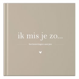 Phyllbooks Jeg savner dig så hukommelsesbog - Mourning Book - Taupe