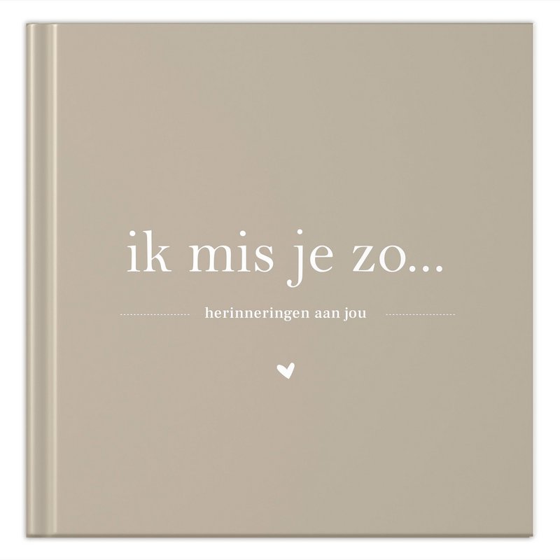 Phyllbooks Jeg savner dig så hukommelsesbog - Mourning Book - Taupe