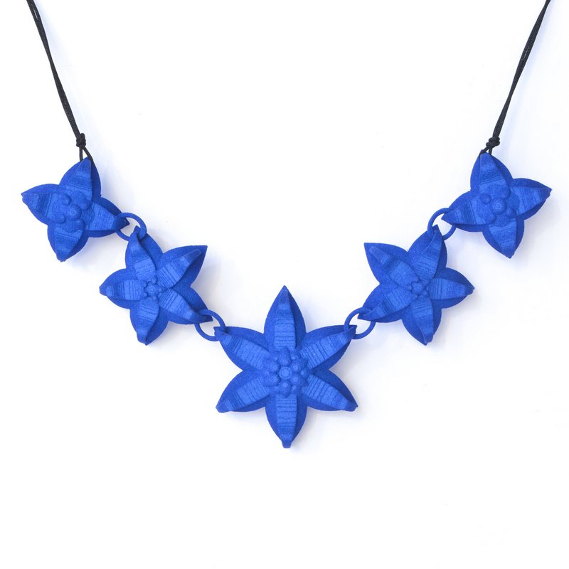 5 Bloemen Ketting - Dahlia Blauw