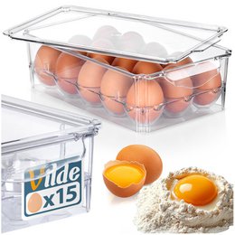 Egg Holder with Lid for 15 Eggs