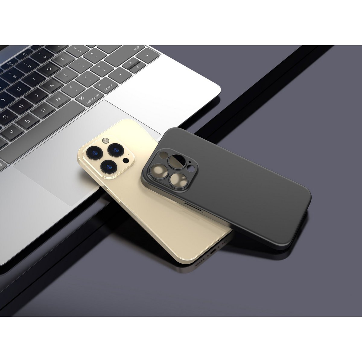 Techancy Capa Para Telemóvel Ultra Fina Preta KX5604, Compatível Com O Telemóvel Iphone 15, Material Pp De 0,5 Mm.