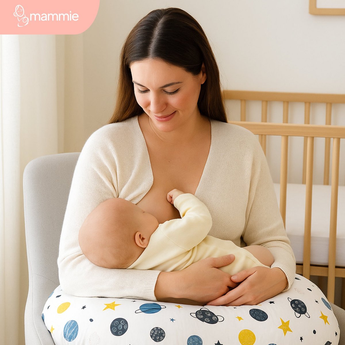 Nursing Pillow with Removable Cover – Soft Plush Material 