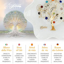 Tazón de flores de vidrio de Murano, favores de idea de regalo, decoración de árboles dorados y Murano Murrine