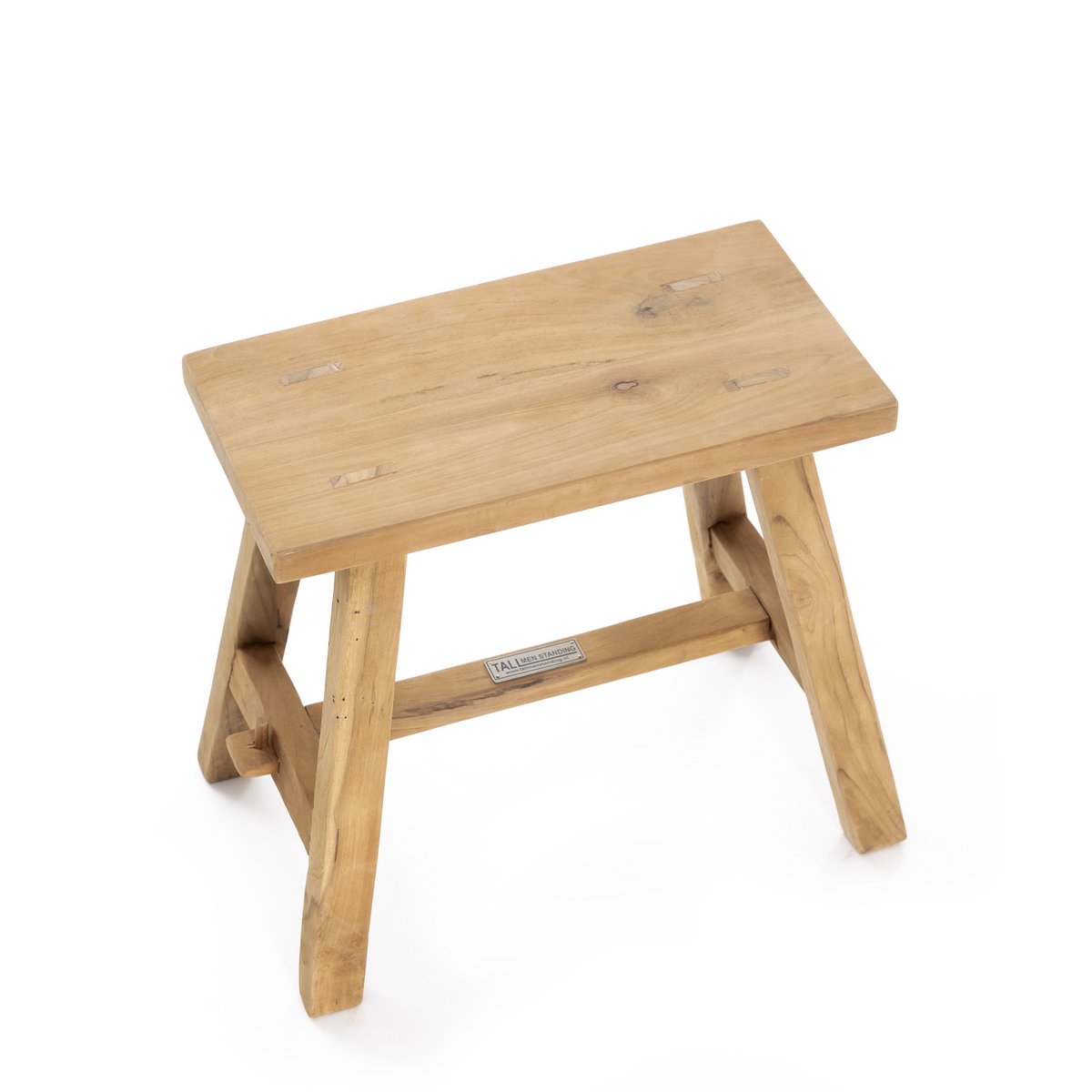 Ganesja kleine teakhouten kruk 37x16xH:30 cm natuurlijke schoonheid