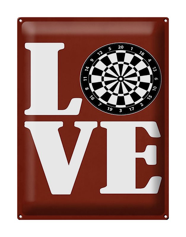 Tin sign saying 30x40cm Love Dart Gift