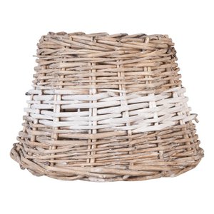 Lampshade Ø 23x17 cm Beige rattan stripe wicker lampshade