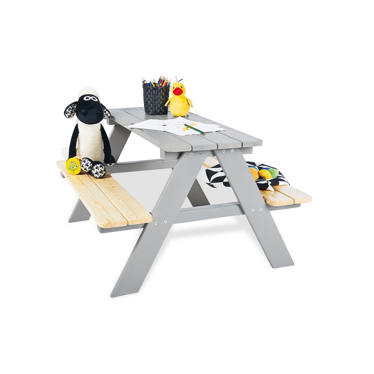 Children´s picnic bench „Nicki für 4”, grey