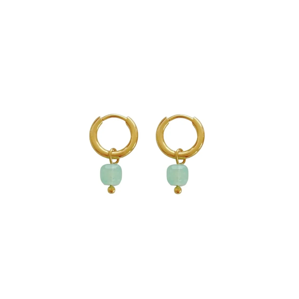 Amazonite Kubus øreringe - guld