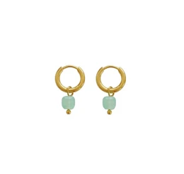 Amazonite Kubus øreringe - guld