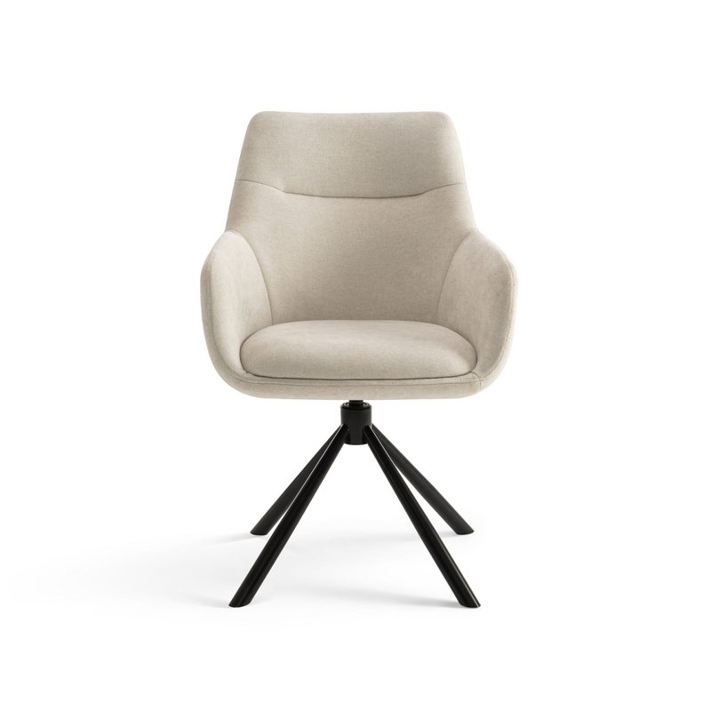 Drejelig - Spisestuestole med armlæn sæt af 2 - Olivia - Beige - Stof