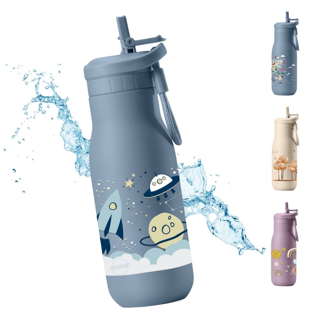 JENARD® stainless steel drinking bottle for children – space blue