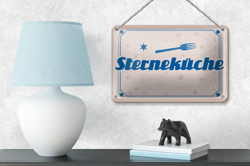 Targa in metallo con scritta "Decorazione cucina stella" 18x12 cm