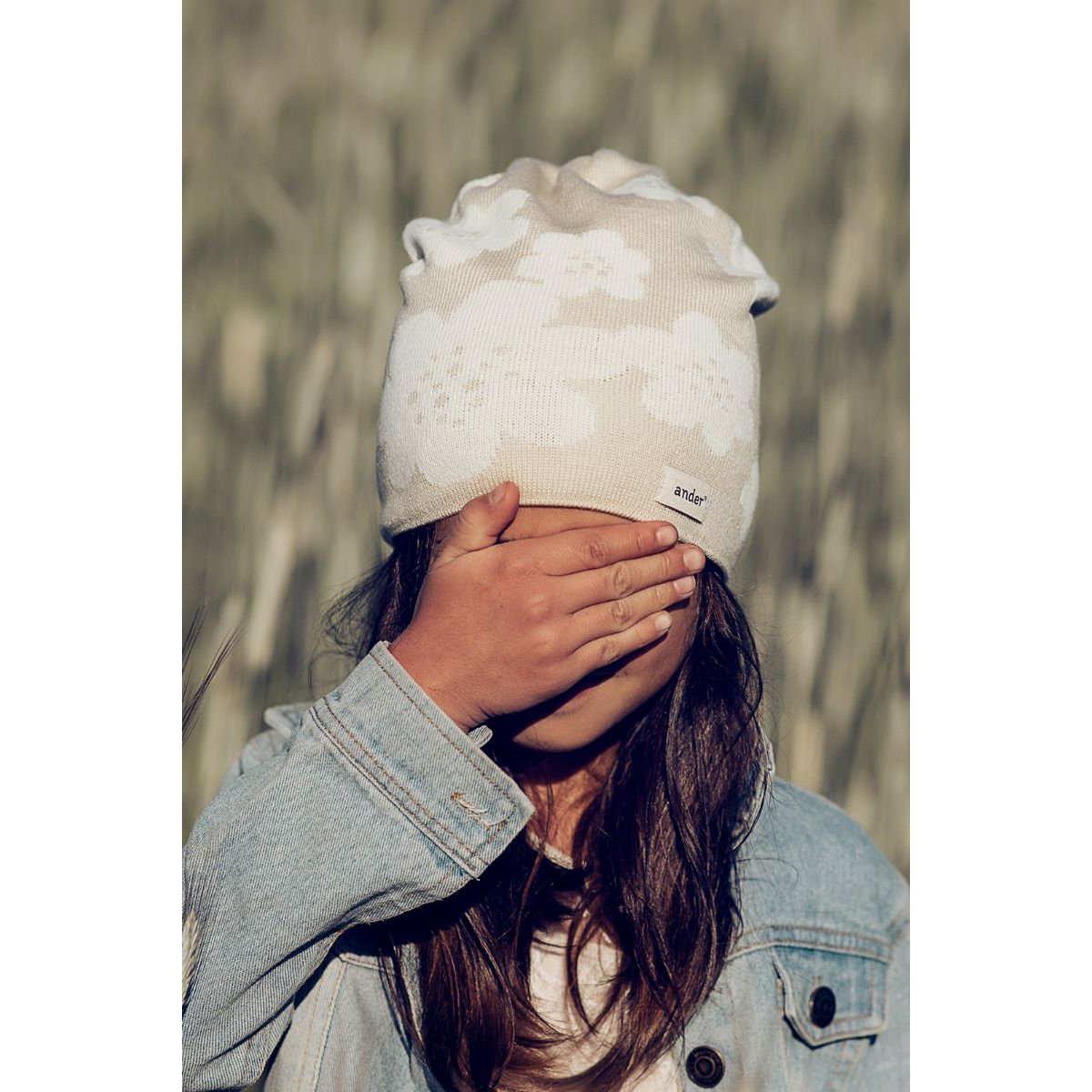 Chapeau d'été FLEUR BEIGE pour fille