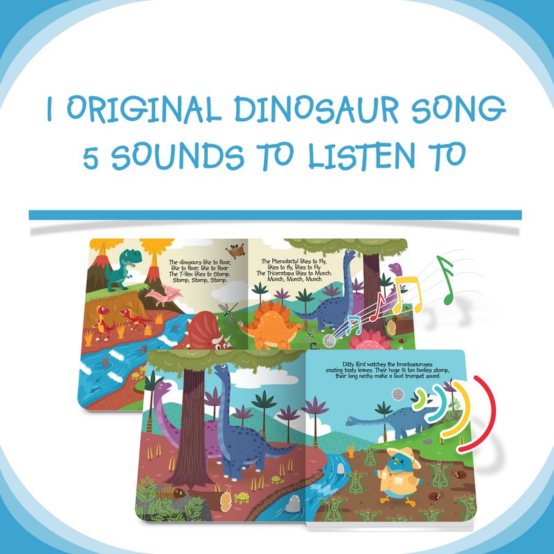Książka dźwiękowa Ditty Bird Baby: Dźwięki dinozaurów