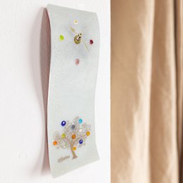 Havered rechteckige Wanduhr, in Murano -Glas, Geschenkidee, Gefälligkeiten, goldener Dekorationsbaum des Lebens