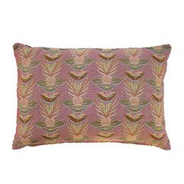 NIN-NIT Cojín Nouveau de Fleurs | 100% algodón tejido | decorativo con estampado de flores y hojas de la naturaleza | rosa | beige | lila | verde | gris | naranja | marrón| multicolores | 40x60cm