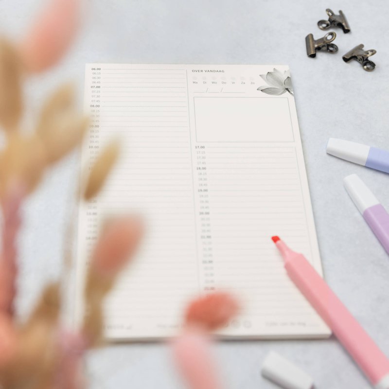 Prikkelarme A5 dagplanner 'Lotus' schrijfblok