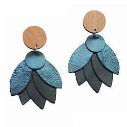 MANDALA petrol blue earrings