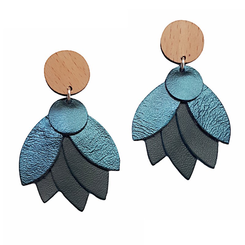 MANDALA petrol blue earrings