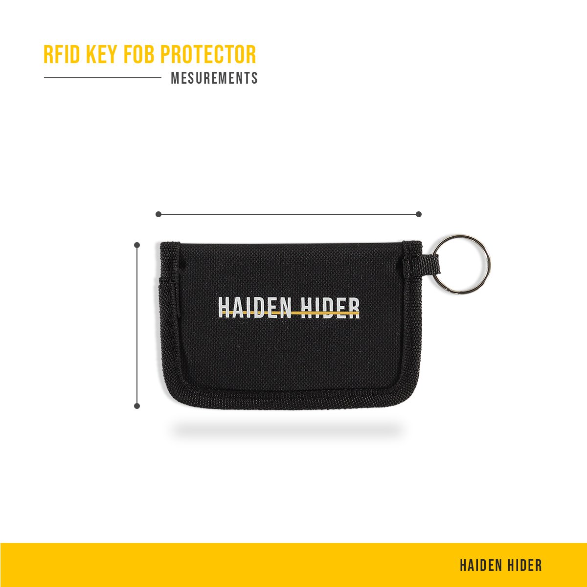 RFID & NFC Keyless Key Car Key Case - Protective Case with Key Ring - Signal Blocker - Car Key Case Cover - Entry - 13x8.6cm - Black