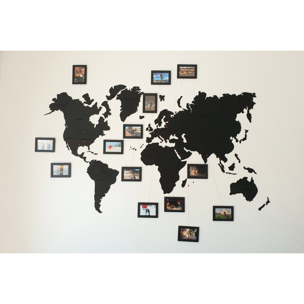 Wooden world map, Wooden black wall world wall map