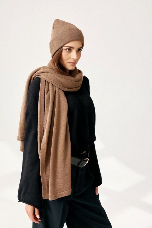 Gorro NAOMI - 100% lana merino - camel