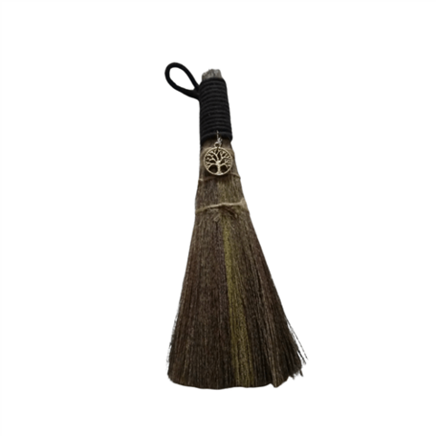 Broom With Metal Tree Of Life Symbol