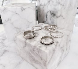 R1067 Rolling Anxiety Fidget Ring Rose Gold Steel Color