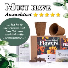 growbro - FLOWER POWER - Dyrkningssæt til spiselige blomster, din frøblanding til spiselige blomster og som bi engfrø