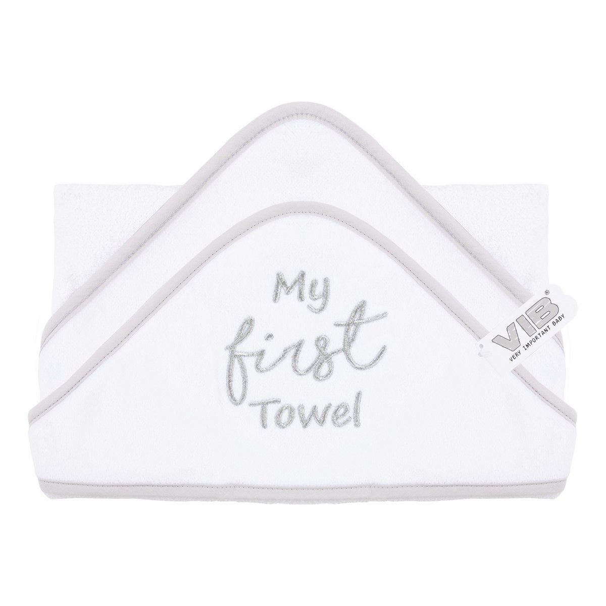Hooded Towel My FIRST Towel White-Silver