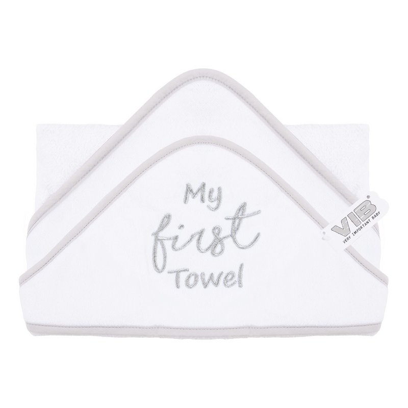 Hooded Towel My FIRST Towel White-Silver