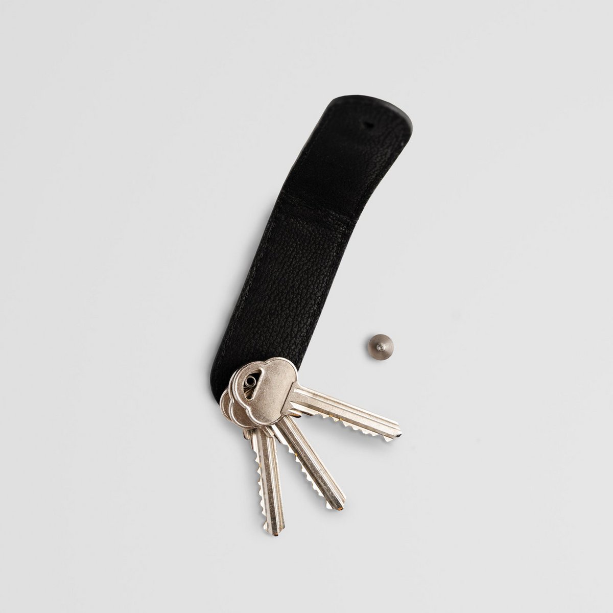 Minimalistische bruine lederen sleutelorganizer