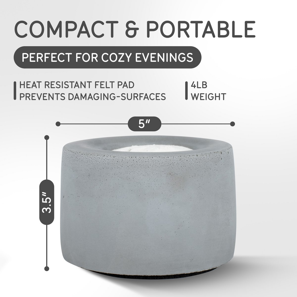 Table fire made of concrete - stylish and robust | Outdoor and Indoor | Modern design