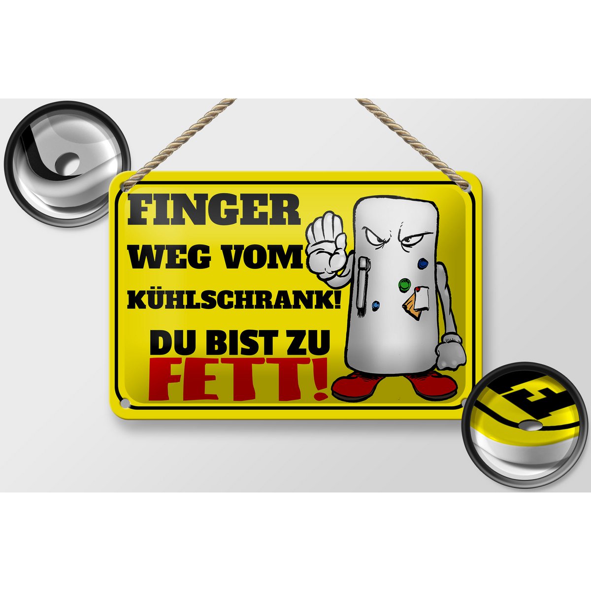 Tin sign saying 12x18cm Stay away from the fridge you decoration