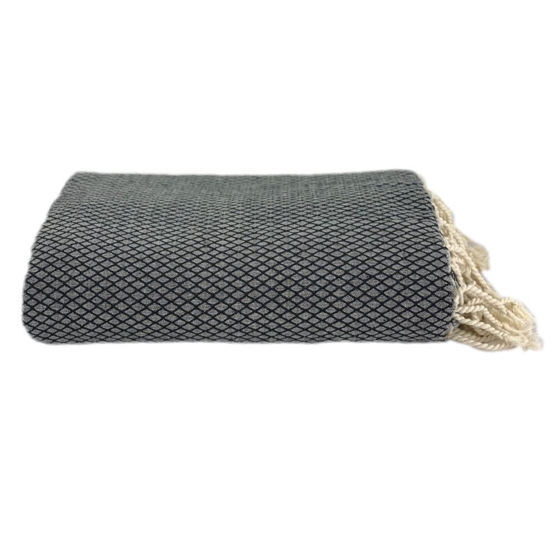 Plaid Grand Foulard Ottoman – Schwarz – 190 x 300 cm