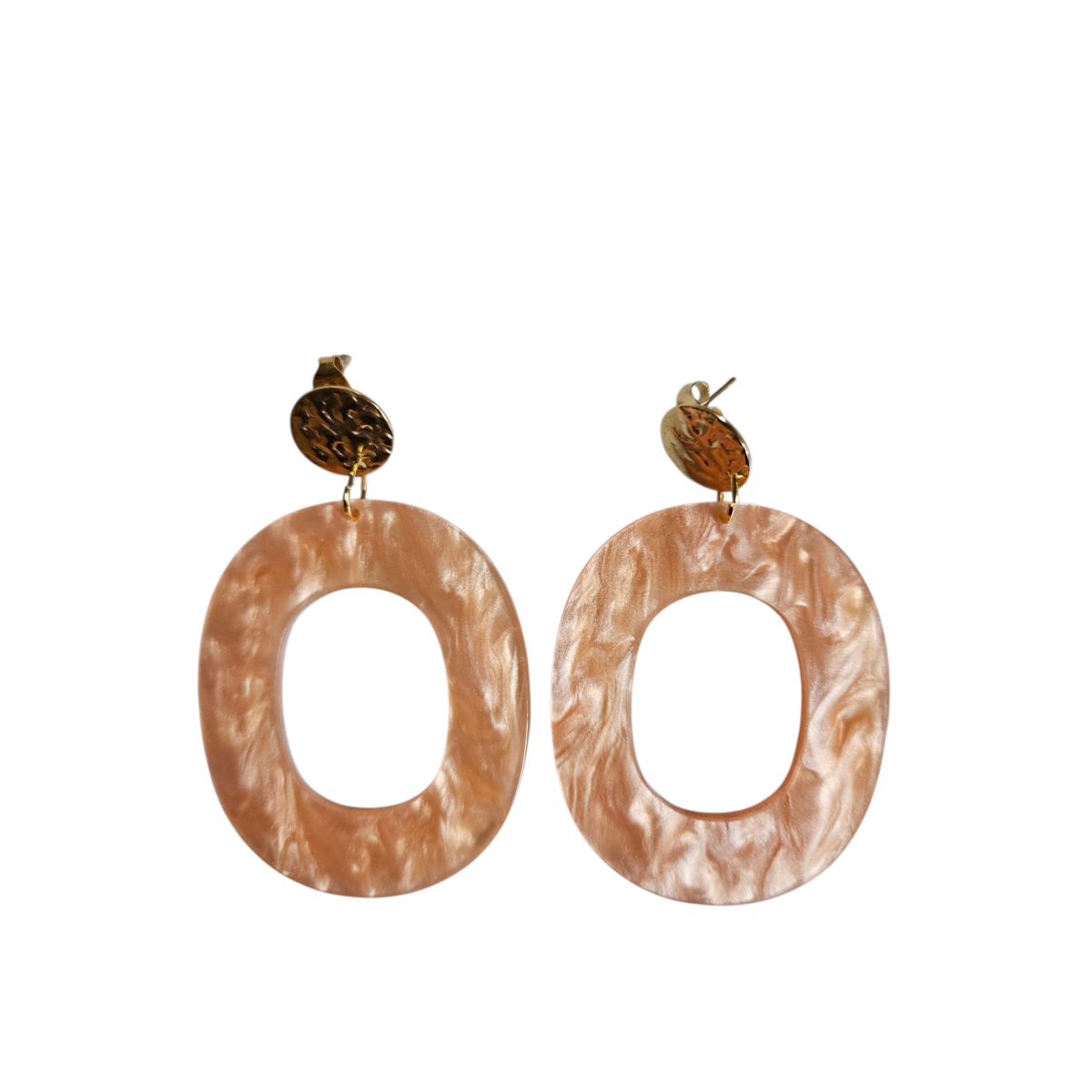 Ohrringe oval pastellorange