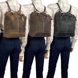 Theft -proof backpack Cognac -colored