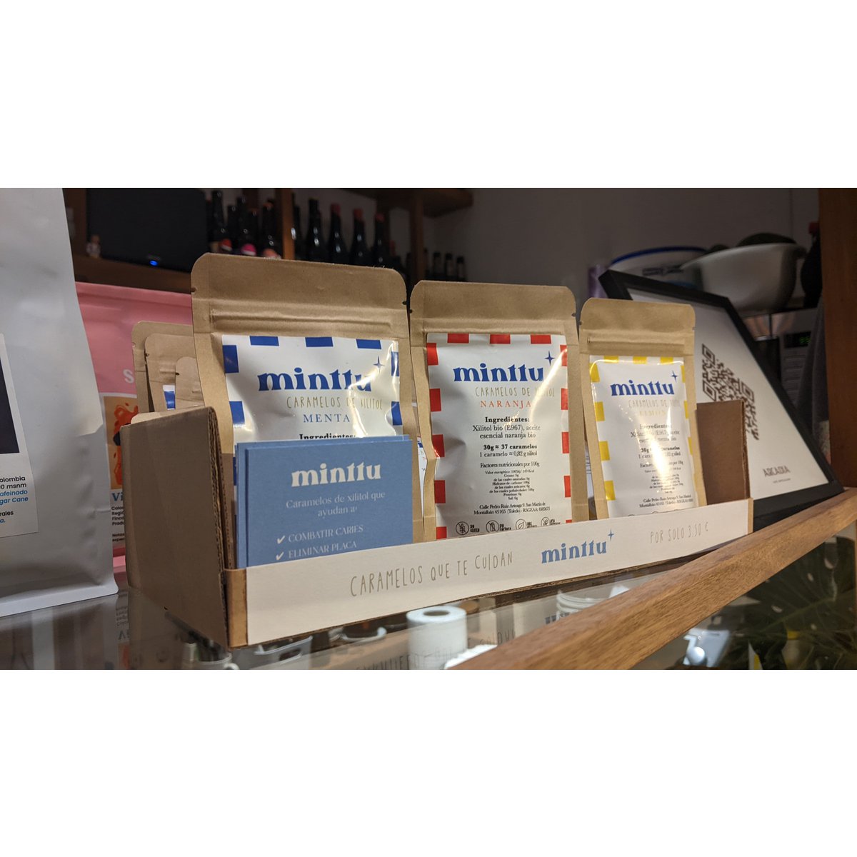 Minttu 100% Xylitol Sweets: Tester Box - 12 Packets : Impulse Checkout Product for Retail