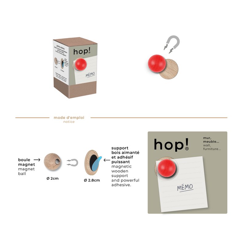 hop - memo holder with magnetic support - 4 colors