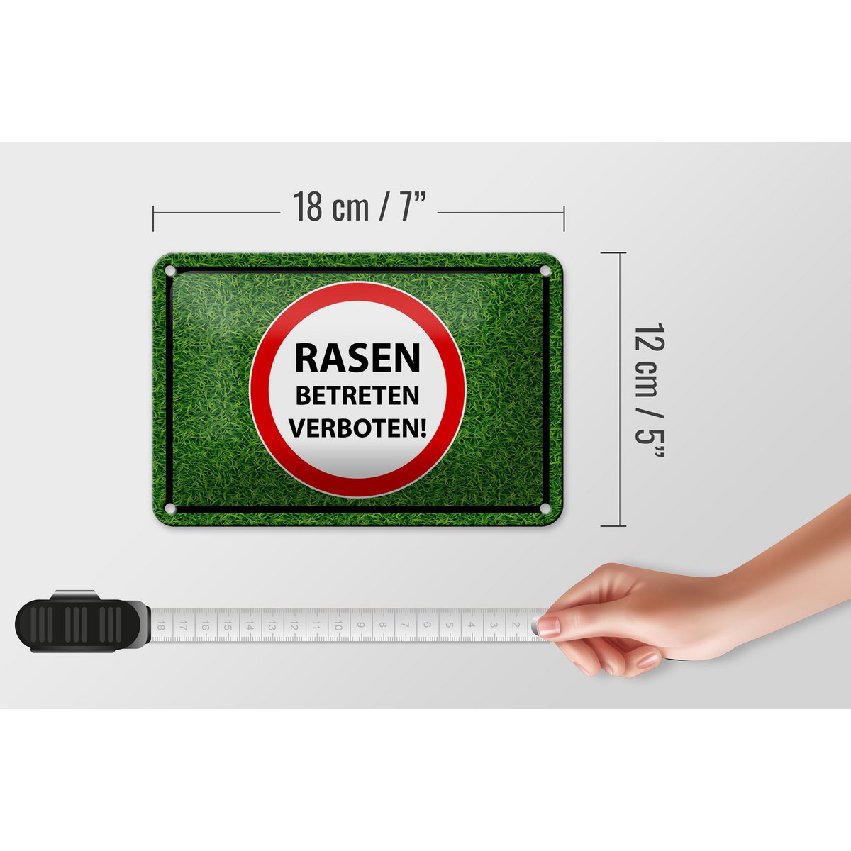 Tin Sign Notice 18x12cm Lawn No Trespassing Decoration